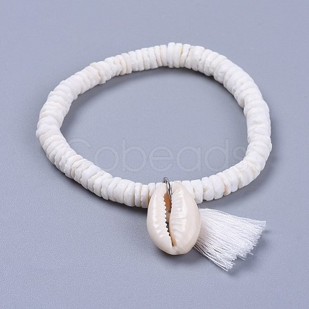 Cotton Thread Tassels Charm Bracelets BJEW-JB04385-04-1
