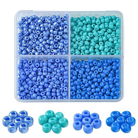 36G 4 Colors Baking Paint Glass Seed Beads SEED-FS0001-20A-1