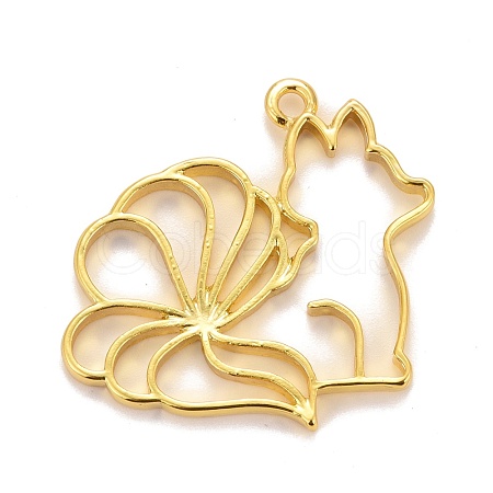Alloy Open Back Bezel Pendants PALLOY-F280-01G-1