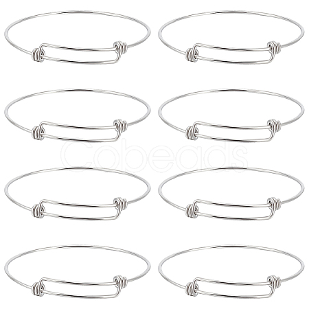 10Pcs Adjustable 304 Stainless Steel Bangles Making  MAK-BBC0001-16-1
