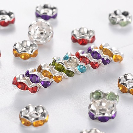 Brass Acrylic Rhinestone Spacer Beads RSB6mm-1