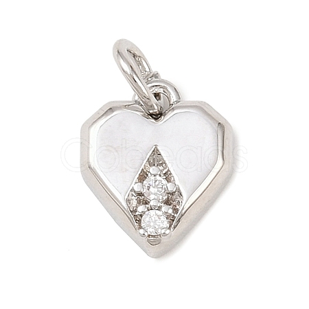 Brass Micro Pave Clear Cubic Zirconia Pendants KK-G544-05P-01-1