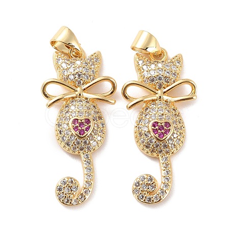 Brass Micro Pave Clear Cubic Zirconia Pendants X-ZIRC-Z018-21G-1