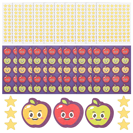 80 Sheets 2 Styles Self-Adhesive Teacher Reward Paper Stickers STIC-OC0001-01-1