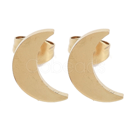 PVD Vacuum Plating 304 Stainless Steel Stud Earrings for Women EJEW-A048-46H-G-1