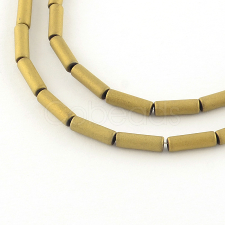 Tube Electroplate Non-magnetic Synthetic Hematite Bead Strands G-S203-22F-1
