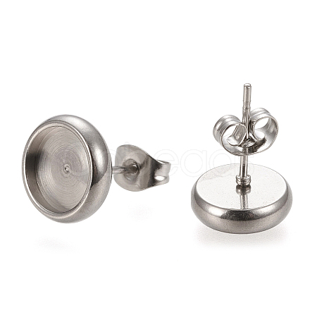 Non-Tarnish 304 Stainless Steel Stud Earring Settings X-STAS-K202-05C-P-1