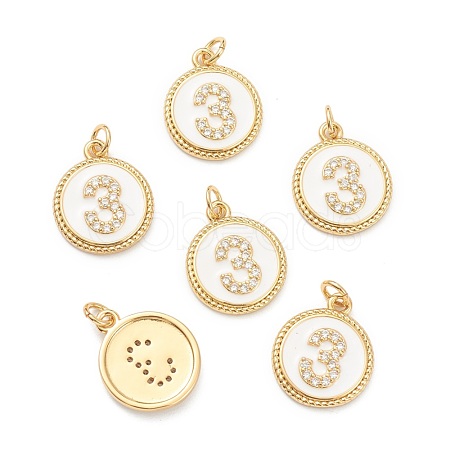 Brass Micro Pave Clear Cubic Zirconia Charms ZIRC-I052-16G-03-1