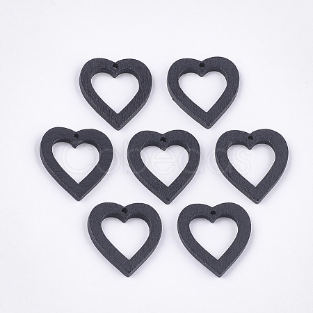 Painted Poplar Wood Pendants WOOD-T021-06D-1