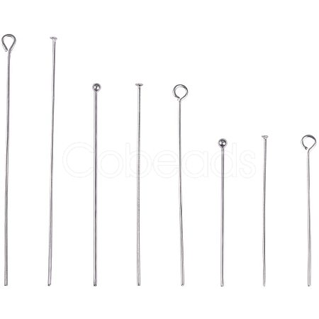 304 Stainless Steel Eye Pins/Head Pins/Ball Head pins STAS-PH0004-13P-1