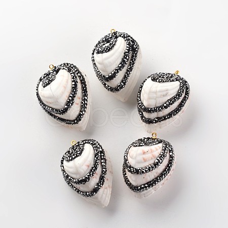 Teardrop Shell Pendants BSHE-K002-17-1