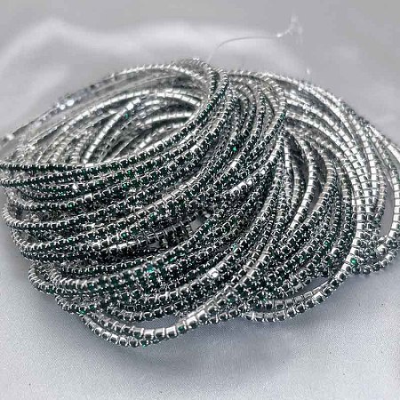 Brass Rhinestone Tennis Bracelets WG6EB7A-10-1