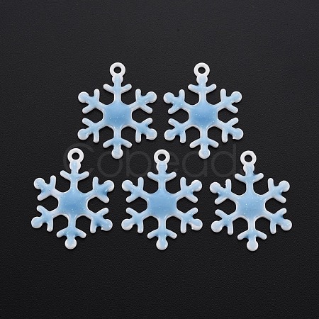 Spray Painted Alloy Enamel Pendants ENAM-N055-036B-NR-1