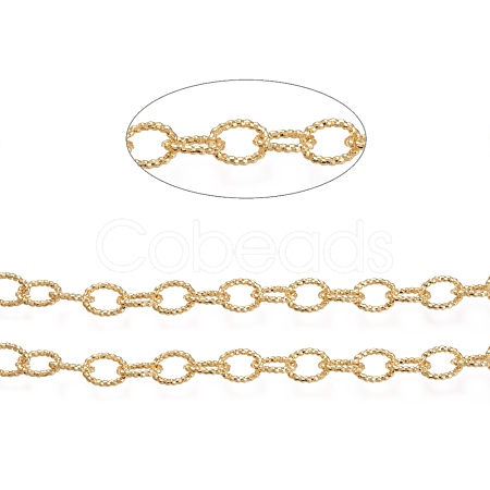 Brass Textured Cable Chains CHC-K010-02G-1
