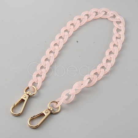 Acrylic Imitation Jelly Curb Chain Link Purse Chains FIND-WH0126-257E-1
