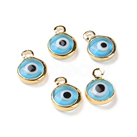 Handmade Evil Eye Lampwork Charms KK-F764-13G-07-1