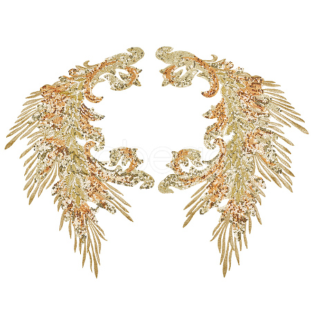 4Pcs 2 Style Polyester Embroidery Sew on Appliques PATC-MA0001-33A-1