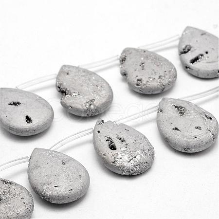 Electroplated Natural Quartz Crystal Beads Strands G-G891-07-1