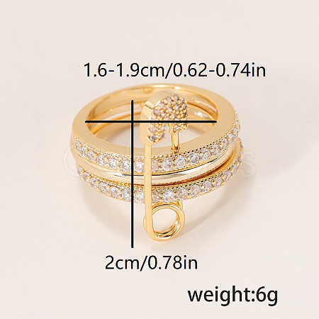 Brass Micro Pave Cubic Zirconia Finger Rings FA7520-1-1