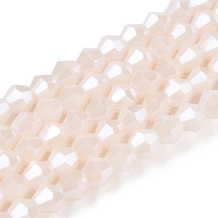 Opaque Solid Color Electroplate Glass Beads Strands EGLA-A039-P2mm-A06-1