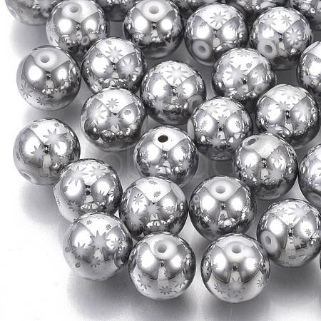 Christmas Electroplate Glass Beads EGLA-R113-07B-1