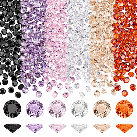 PandaHall Elite 180Pcs 6 Colors Diamond Shape Grade A Cubic Zirconia Cabochons ZIRC-PH0001-43C-05-1