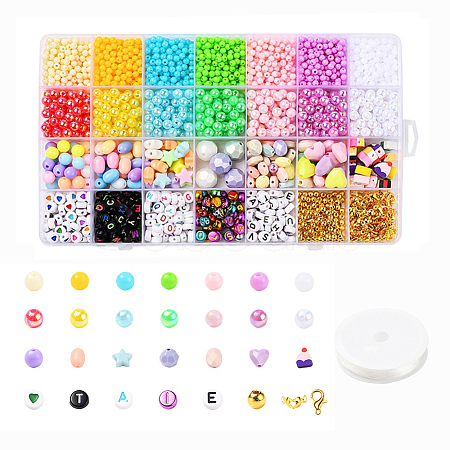 1789Pcs Craft & Plating & Opaque & Spray Painted Acrylic Beads DIY-YW0002-79-1