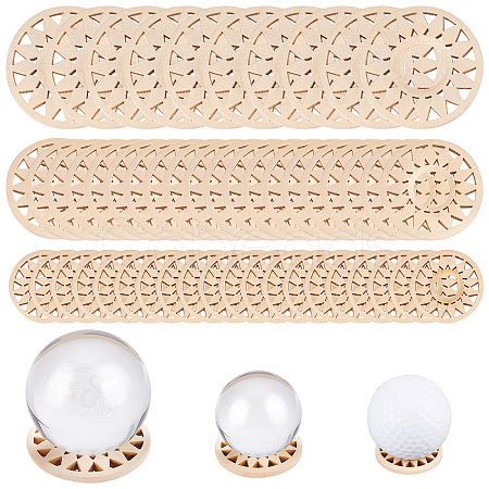 50Pcs 3 Styles Wood Hollow Pendants WOOD-CP0001-03-1