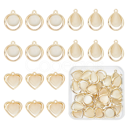 30Pcs 3 Style Light Gold Alloy Pendants FIND-CA0002-92-1