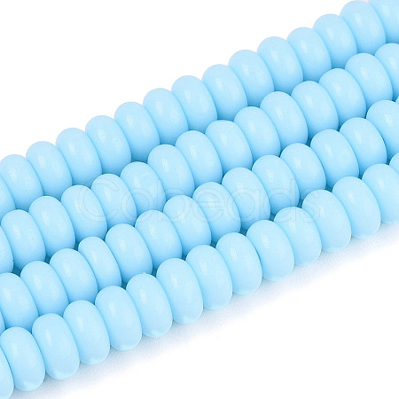 Opaque Solid Color Glass Beads Strands GLAA-ZX008-6mm-18J-1