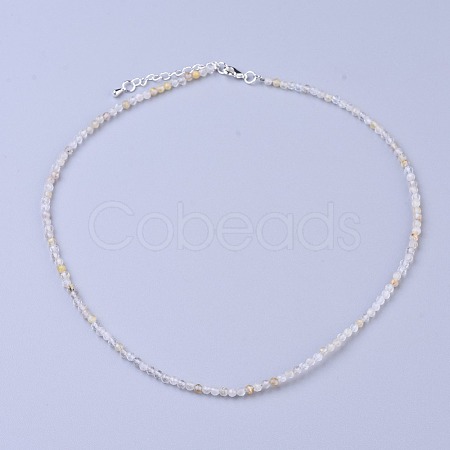 Natural Rutilated Quartz Beaded Necklaces NJEW-K114-A-A10-1