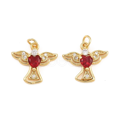 Brass Micro Pave Cubic Zirconia Charms KK-Q085-10G-04-1