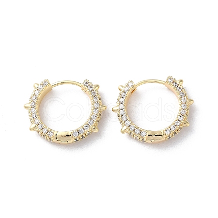 Brass Micro Pave Cubic Zirconia Hoop Earrings EJEW-P259-02G-1