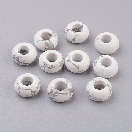 Natural Howlite European Beads G-G740-14x8mm-07-1