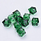 Transparent Acrylic Beads, Faceted, Cube, Dark Green, 8x8x7.5mm, Hole: 1.6mm, about 1730pcs/500g