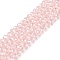 Electroplate Glass Beads Strands, Pearl Luster Plated, Faceted, Rondelle, Pink, 3.5~3.8x3mm, Hole: 0.4mm, about 113~115pcs/strand, 32.5~33cm