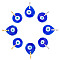 ARRICRAFT 8Pcs 4 Style Handmade Lampwork Evil Eye Pendants, with Grade AA Brass Ice Pick Pinch Bails Finding, Teardrop & Flat Round, Dark Blue, 30~41x30x5~6mm, Hole: 4~6x4~5mm, 2pcs/style