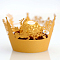 Cupcake Wrappers, Laser Cut Paper Liners Holders, for Christmas Party Wedding Birthday Decoration, Gold, 80x50mm