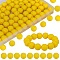 80Pcs Round Silicone Focal Beads, Chewing Beads For Teethers, DIY Nursing Necklaces Making, Yellow, 15mm, Hole: 2mm