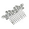 Alloy Hair Combs, Hair Accessories for Women Girls, Butterfly, Platinum, 85x52mm