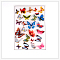 Filler Stickers(No Adhesive on the back), for UV Resin, Epoxy Resin Jewelry Craft Making, Butterfly, Mixed Color, 15x10cm