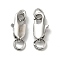 Brass Lobster Claw Clasps, with Jump Rings, Real Platinum Plated, 10.5x5x2.5mm, Hole: 2.5mm