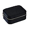 Italian Velvet Double Layers Jewelry Set Storage Zipper Boxes with Mirror Inside, Rectangle Jewelry Organizer Case for Earrings, Rings, Bracelets, Black, 16.5x11.5x7cm