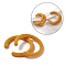 Flocky Acrylic Beads, Letter C Shape, Orange, 56x53.8x6.7mm, Hole: 1.4mm, Inner Diameter: 43.7mm