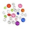 Acrylic Rhinestone Buttons, Faceted, Mixed Shapes, Mixed Color, 12~18x6.5~10mm, Hole: 1~1.5mm