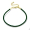 Polyester Cord Braided Bracelet Makings, with Stainless Steel Claw Lobster Clasps, Brass Findings, Long-Lasting Plated, Green, 7-3/8 inch(18.8cm)