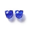 Resin European Beads, Faceted Peach Heart Large Hole Beads, Blue, 10.5x10.5x10.5mm, Hole: 5mm