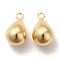 Brass Pendants, Cadmium Free & Lead Free, Teardrop Charm, Real 24K Gold Plated, 19x11mm, Hole: 1.8mm