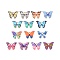 Alloy Enamel Pendants, Light Gold, Cadmium Free & Nickel Free & Lead Free, Butterfly Charm, Mixed Color, 15x21.5x1.5mm, Hole: 2x3mm