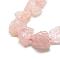 Natural Rose Quartz Beads Strands, Nuggets, 10~27x17~33x17~33mm, Hole: 2~2.5mm, about 12~15pcs/strand, 15.7 inch